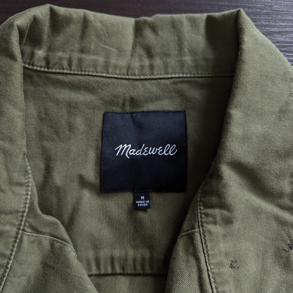 Madewell Olive Green Collared Light Jacket - Picture 2 of 8